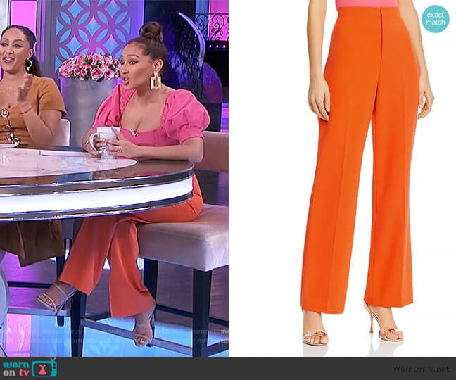 Alice + Olivia Lorinda Super High Waisted Ankle Pants worn by Adrienne Houghton on The Real