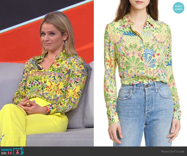 Alice + Olivia Willa Floral Print Blouse worn by Sara Haines on Good Morning America