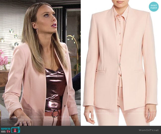 Alice + Olivia Jerri Blazer in Blush worn by Abby Newman (Melissa Ordway) on The Young and the Restless