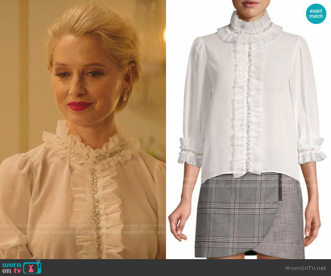 Alice + Olivia Mira Blouse worn by  Gloria Grandbilt (Katherine LaNasa) on Katy Keene