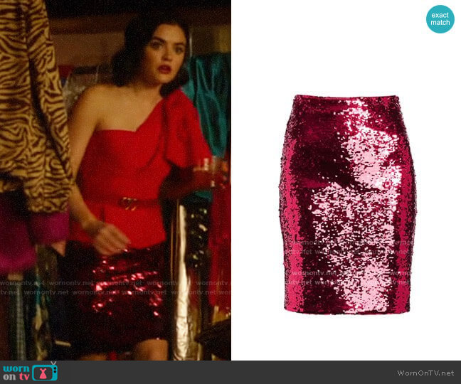 Alice + Olivia Ramos Sequin Skirt worn by Katy Keene (Lucy Hale) on Katy Keene