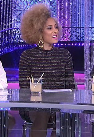 Amanda’s metallic stripe dress on The Real