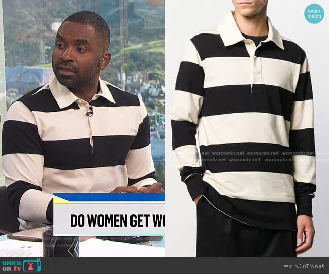 Ami Rugby Polo Shirt worn by Justin Sylvester on E! News