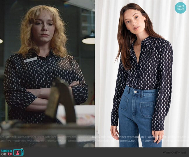 & Other Stories Floral Print Silk Shirt worn by Beth Boland (Christina Hendricks) on Good Girls
