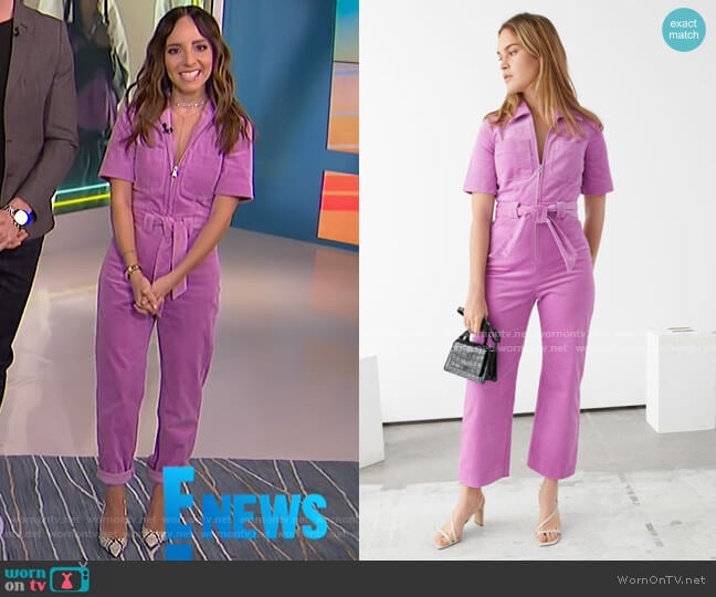 & Other Stories Corduroy Knot Belt Jumpsuit worn by Lilliana Vazquez on E! News