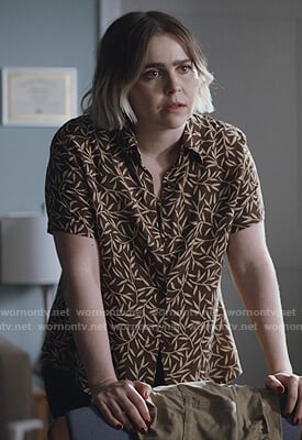 Annie’s brown floral shirt on Good Girls