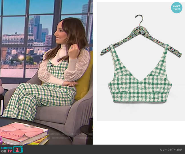 Zara Tweed Crop Top worn by Lilliana Vazquez on E! News