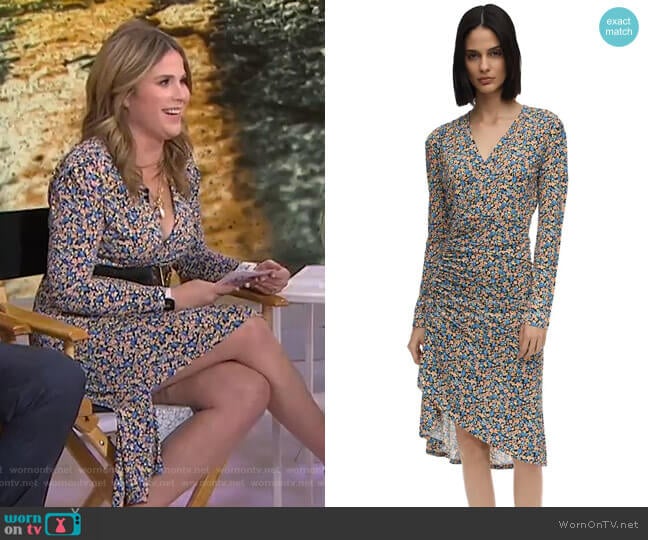 Atlein Floral Print Jersey Dress worn by Jenna Bush Hager on Today