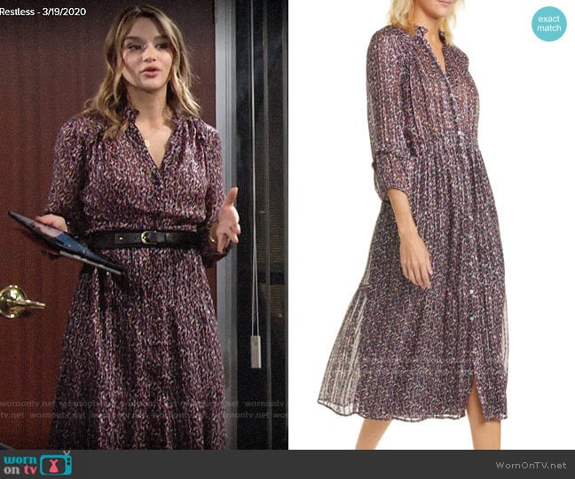 ba&sh Dean Dress worn by Summer Newman (Hunter King) on The Young and the Restless
