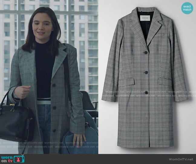 Babaton Long plaid blazer jacket worn by Jane Sloan (Katie Stevens) on The Bold Type