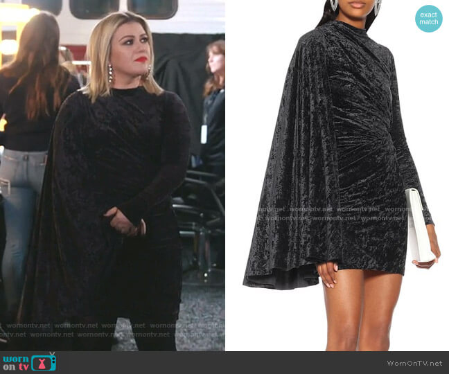 Balenciaga Crushed Velvet Minidress worn by Kelly Clarkson on The Voice