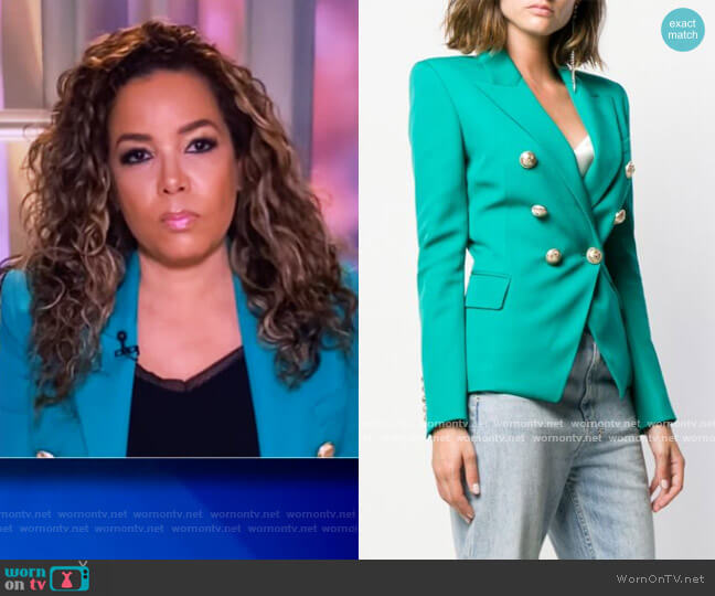 Balmain Button-embellished Blazer worn by Sunny Hostin on The View