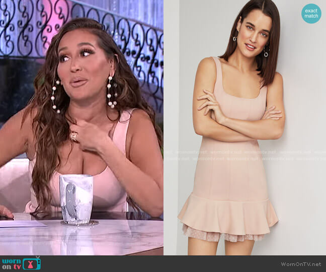 Bcbgmaxazria Scoop Neck Fluted Dress worn by Adrienne Houghton on The Real