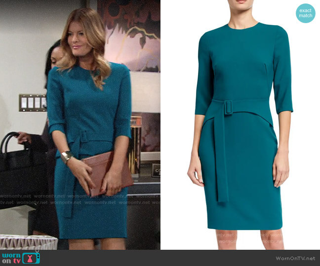Black Halo Emma Dress in Jade worn by Phyllis Summers (Michelle Stafford) on The Young and the Restless