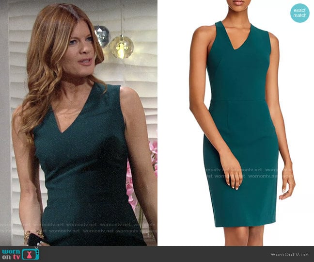 Black Halo Quinten Sheath Dress in Neptune worn by Phyllis Summers (Michelle Stafford) on The Young and the Restless