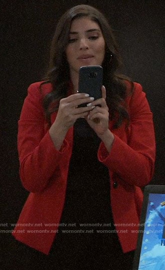 Brook Lynn’s red peplum blazer on General Hospital