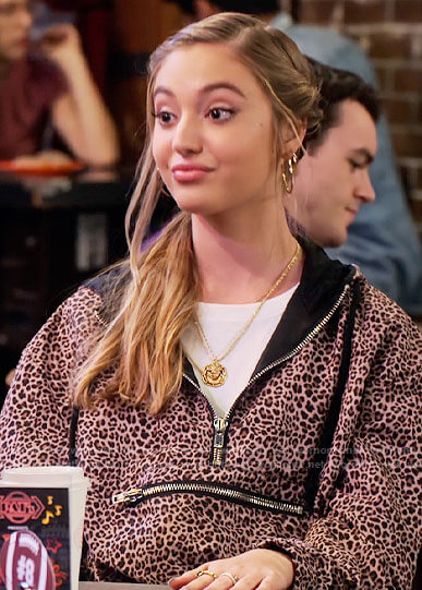 Brooke’s leopard print hoodie on The Expanding Universe of Ashley Garcia