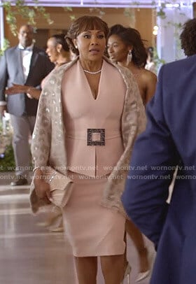 Candace Mason’s pink belted peplum dress on Empire