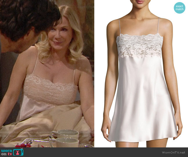 Christine Lingerie Bijoux Lace-Band Silk Chemise worn by Brooke Logan (Katherine Kelly Lang) on The Bold and the Beautiful