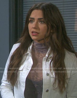 Ciara’s snake print top and black lace-up skirt on Days of our Lives
