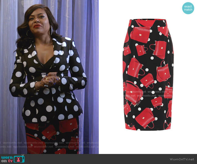 Dolce & Gabbana Printed Midi skirt worn by Cookie Lyon (Taraji P. Henson) on Empire
