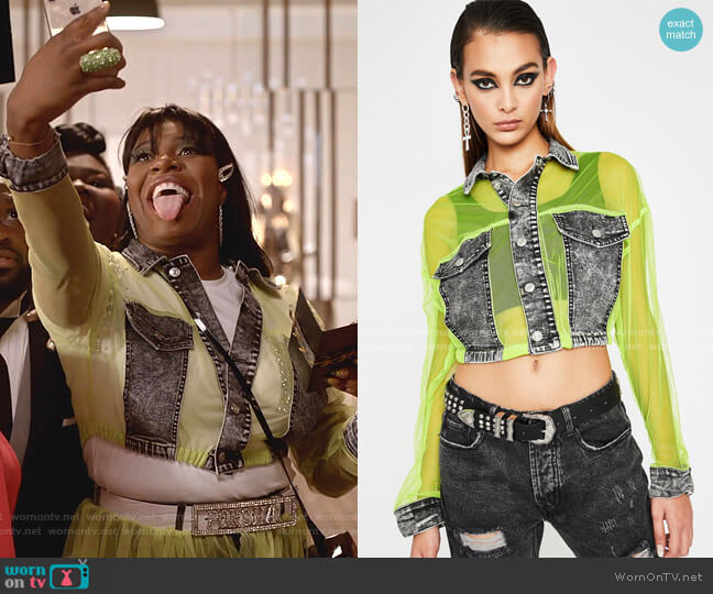 Dolls Kill Vivid Grunge Glamour Crop Jacket worn by Porsha Taylor (Ta'Rhonda Jones) on Empire