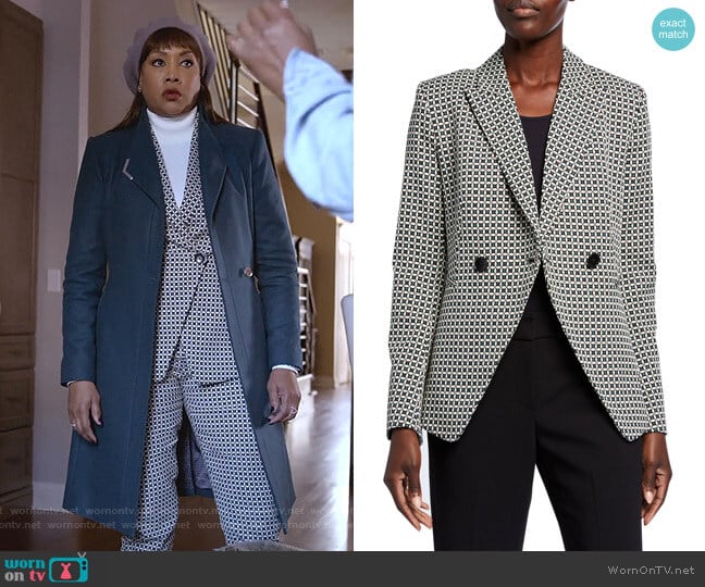 Elite Tahari Jezebel Geo Double-Breasted Jacket