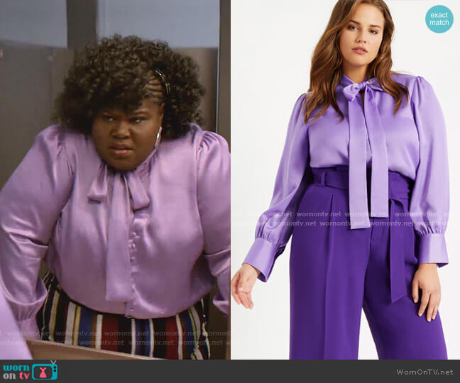 Eloquii Tie Neck Blouse worn by Becky (Gabourey Sidibe) on Empire