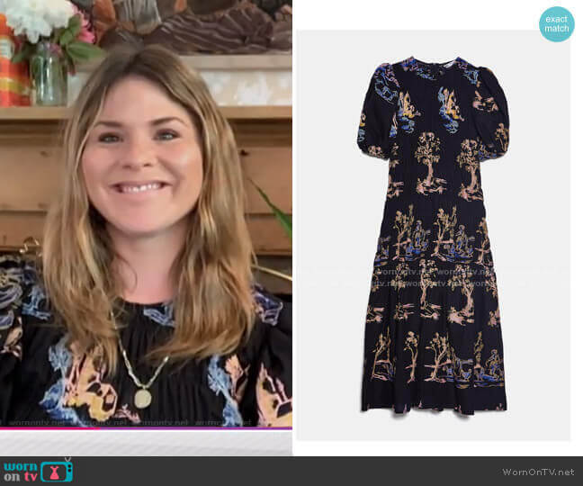 Zara Embroidered Stretch Dress worn by Jenna Bush Hager on Today