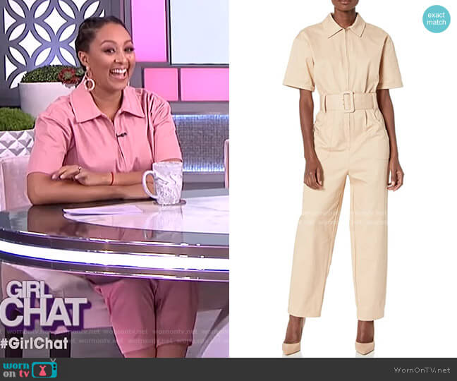 Finders Keepers Heloise Utility Style Short Sleeve Jumpsuit worn by Tamera Mowry on The Real