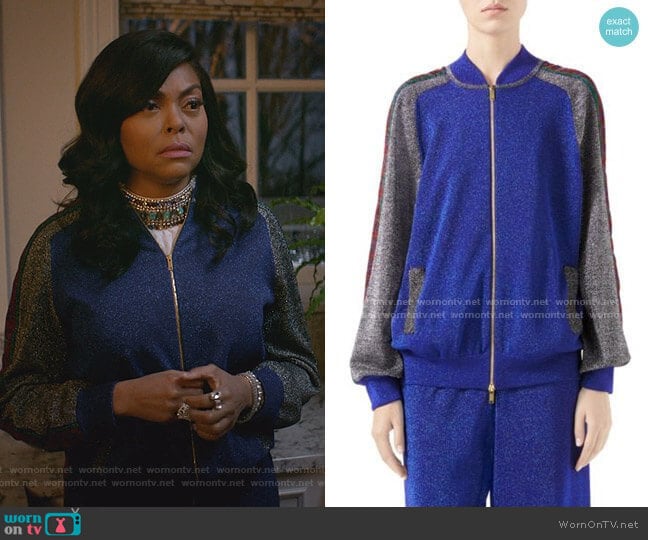 Gucci Fine Wool Lurex Track Jacket worn by Cookie Lyon (Taraji P. Henson) on Empire