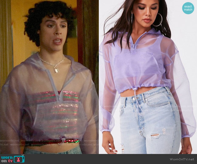 Forever 21 Sheer Organza Hoodie worn by Jorge Lopez (Jonny Beauchamp) on Katy Keene