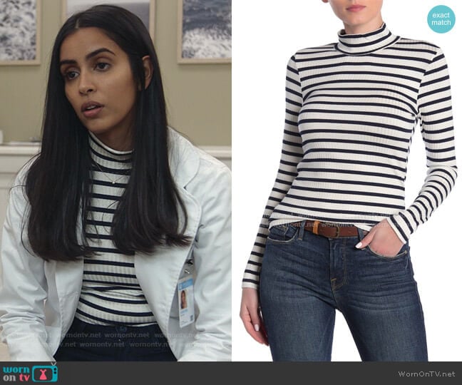 Frame 70s Turtleneck Sweater worn by Saanvi (Parveen Kaur) on Manifest