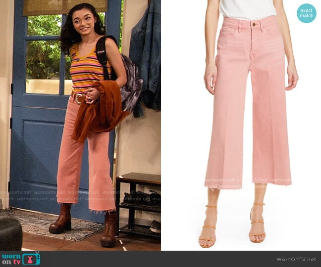 Frame High Waist Crop Wide Leg Jeans worn by Ashley Garcia (Paulina Chávez) on The Expanding Universe of Ashley Garcia