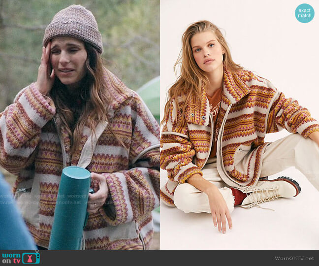 Free People Golden Hour Fleece Dolman Jacket worn by Rio (Lake Bell) on Bless This Mess