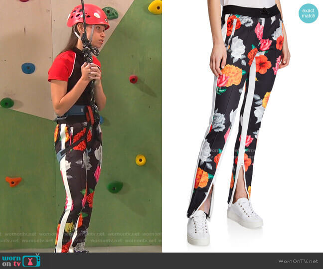 Pam & Gela Fresh Cut Floral Track Pants worn by Tess O'Malley (Sky Katz) on Ravens Home