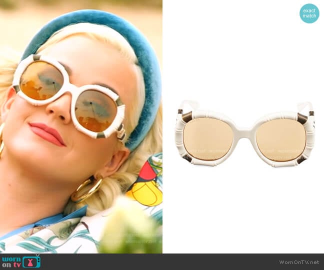 Gucci Bamboo-Effect Round Sunglasses worn by Katy Perry on American Idol
