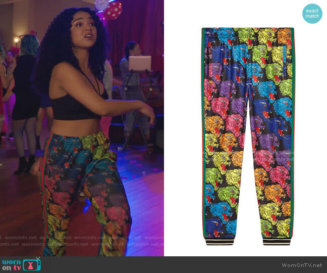 Gucci Panther Face Technical Jersey Jogging Pants worn by Kat Edison (Aisha Dee) on The Bold Type