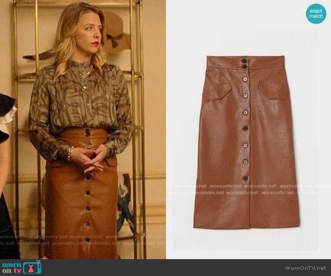 H&M Skirt with Buttons worn by Amanda (Helene Yorke) on Katy Keene