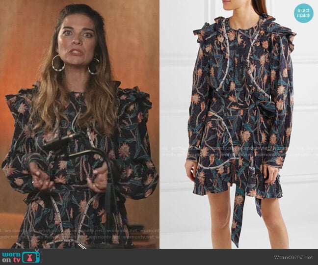 Isabel Marant Ullo Floral Dress worn by Alexis Rose (Annie Murphy) on Schitts Creek