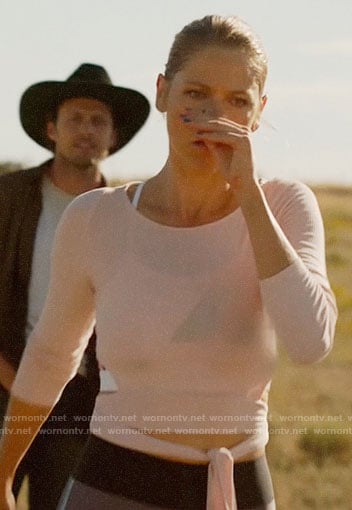 Isobel’s pink wrap top on Roswell New Mexico