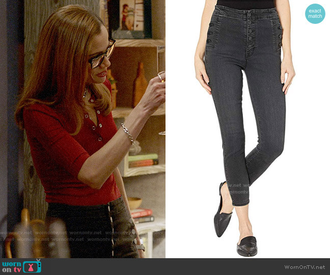 J Brand Natasha Jeans in Vane worn by Amanda Doherty (Victoria Cartagena) on Almost Family