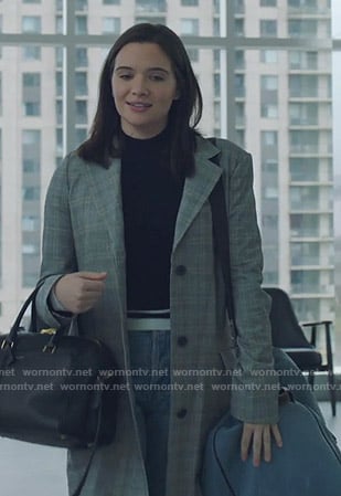 Jane’s grey plaid coat on The Bold Type