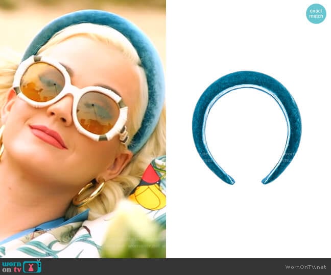 Jennifer Behr Thada Velvet Headband worn by Katy Perry on American Idol