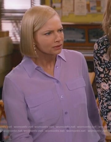 Jill’s purple shirt with pockets on Mom