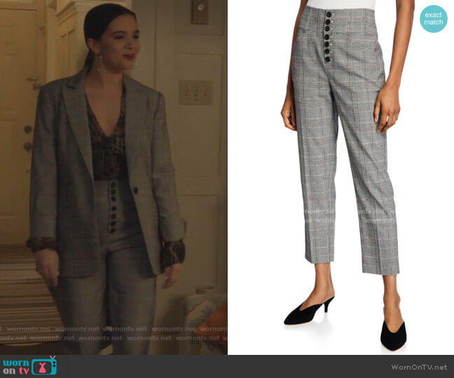 Joie Abony Cropped Button-Front Pants worn by Jane Sloan (Katie Stevens) on The Bold Type