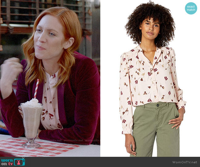 Joie Myella Blouse in Laurel worn by Julia Bechley (Brittany Snow) on Almost Family