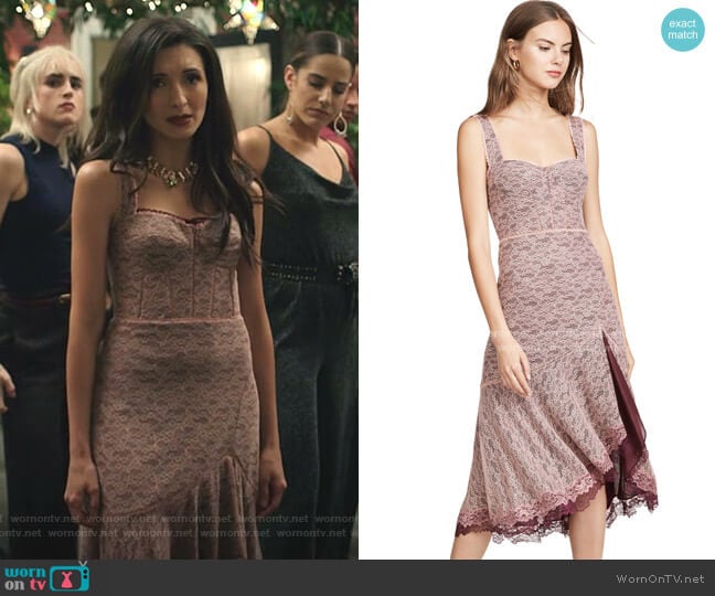 Jonathan Simkhai Lace Open Slit Bustier Dress