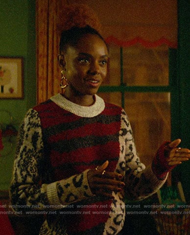 Josie’s mixed animal print sweater on Katy Keene