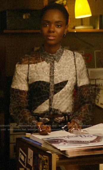 Josie’s sheer leopard print blouse on Katy Keene